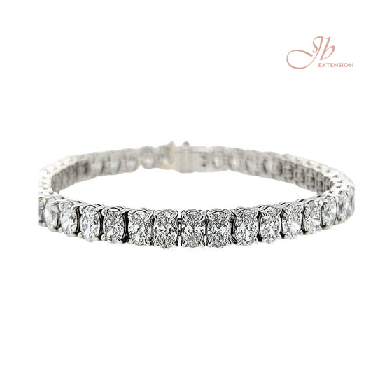 JBSELECTION stainless steel 14K Gold Plated Oval 4mm Cubic Zirconia Classic Tennis Bracelet | Gold Bracelets for Women