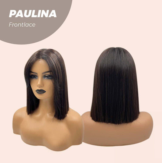 JBEXTENSION 10 Inches Bob Cut Soft Black Straight Pre-Cut Frontlace Glueless Wig PAULINA
