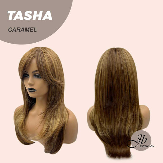 JBEXTENSION 24 Inches Wolf Cut Caramel Women Wig With Bangs TASHA CARAMEL