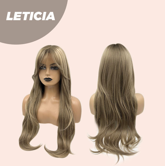 JBEXTENSION 26 Inches Hush Cut Brown Wig With Wispy Bangs LETICIA