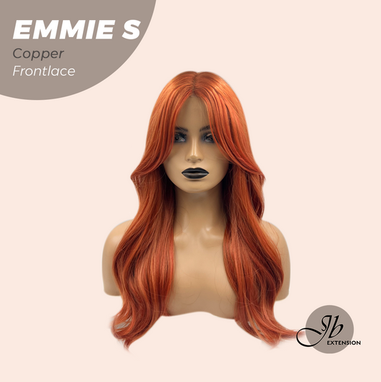 JBEXTENSION 22 Inches Curly Copper Pre-Cut Frontlace Glueless Wig EMMIE S COPPER