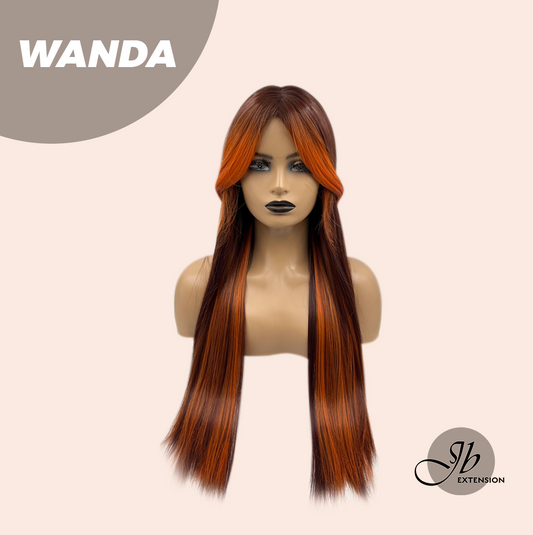 JBEXTENSION 30 Inches Copper Straight Wig With Bangs WANDA