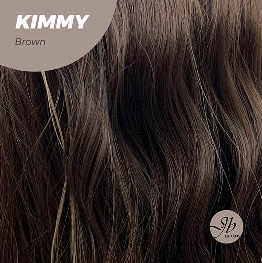 JBEXTENSION 24 Inches Brown With Highlight Body Wave With Bangs Wig KIMMY BROWN