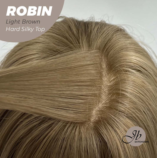 JBEXTENSION 22 Inches Scalpiana Light Brown Wolf Cut 3.5X4 Hard Silky Top Natural Scalp Effect Wig ROBIN LIGHT BROWN