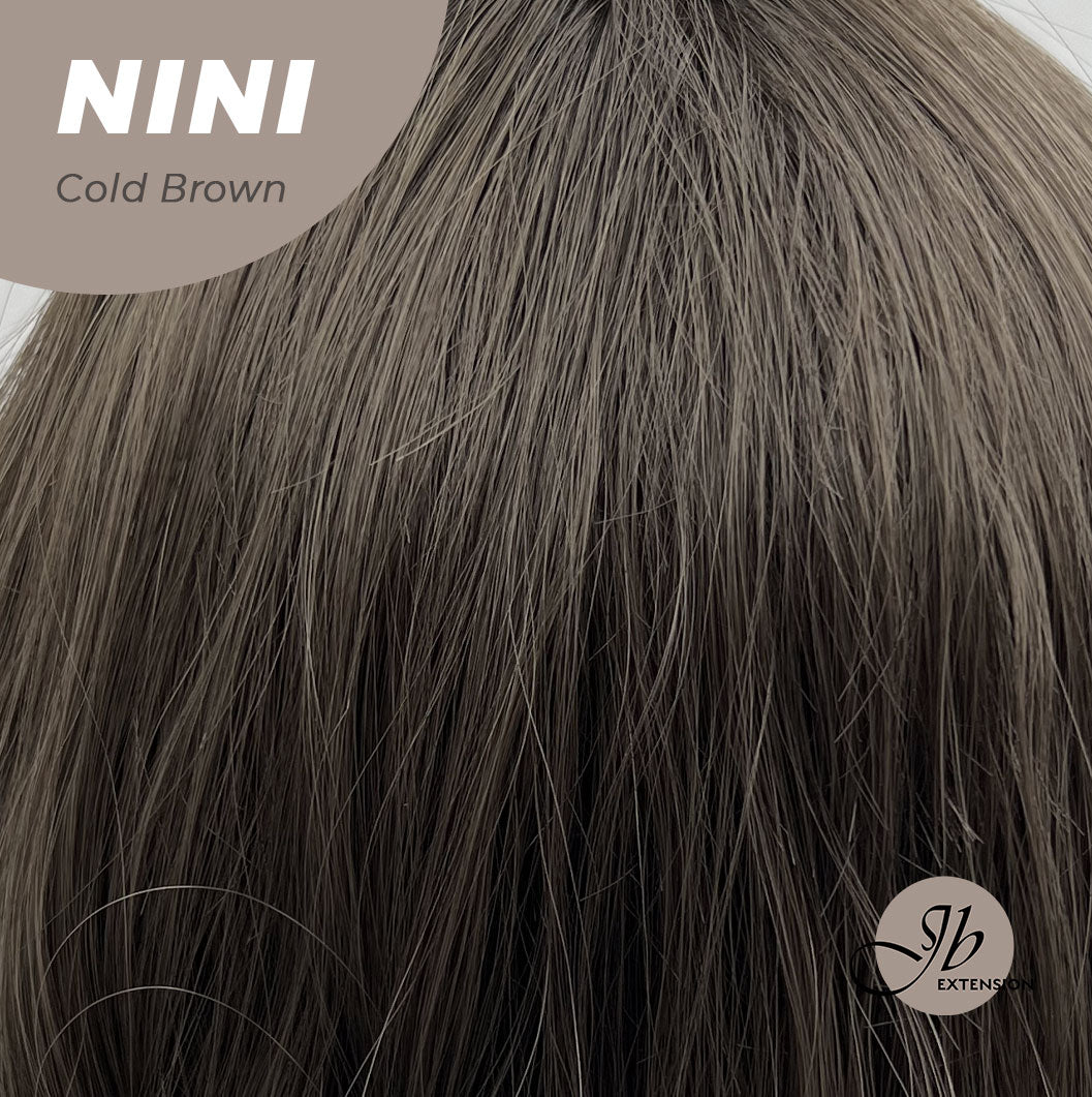 JBEXTENSION 24 Inches Cold Brown Body Wave Wig With Cute Bangs NINI