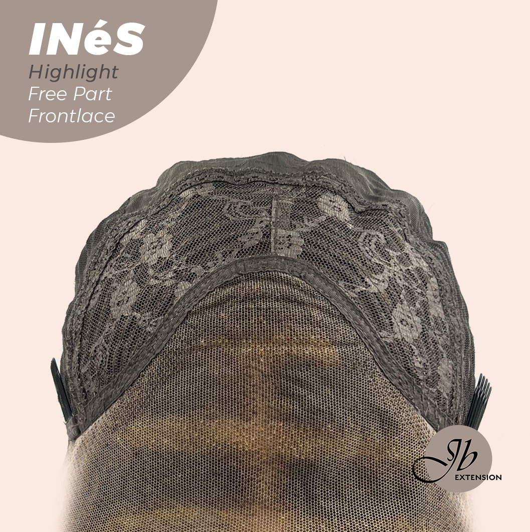 JBEXTENSION 22 Inches Brown With Highlight Body Wave Pre-Cut Free Part Frontlae Glueless Wig INéS HIGHLIGHT