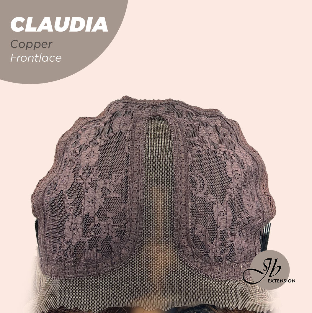 JBEXTENSION 27 Inches Copper Curly Pre-Cut Frontlace Glueless Wig CLAUDIA COPPER