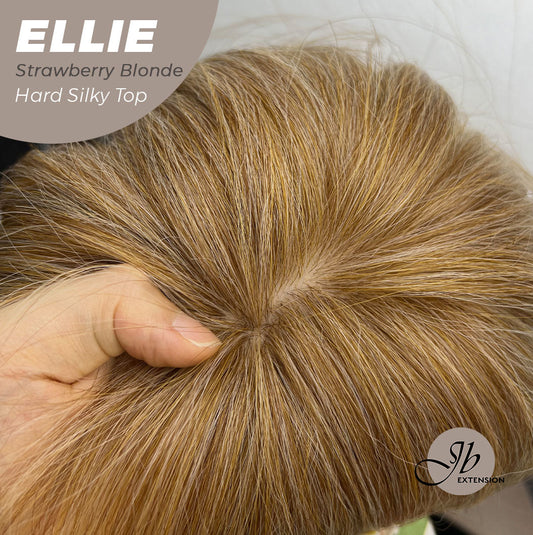 JBEXTENSION 26 Inches Scalpiana Strawberry Blonde Wolf Cut 3.5X4 Hard Silky Top Natural Scalp Effect Wig With Bangs ELLIE STRAWBERRY BLONDE Silk Top
