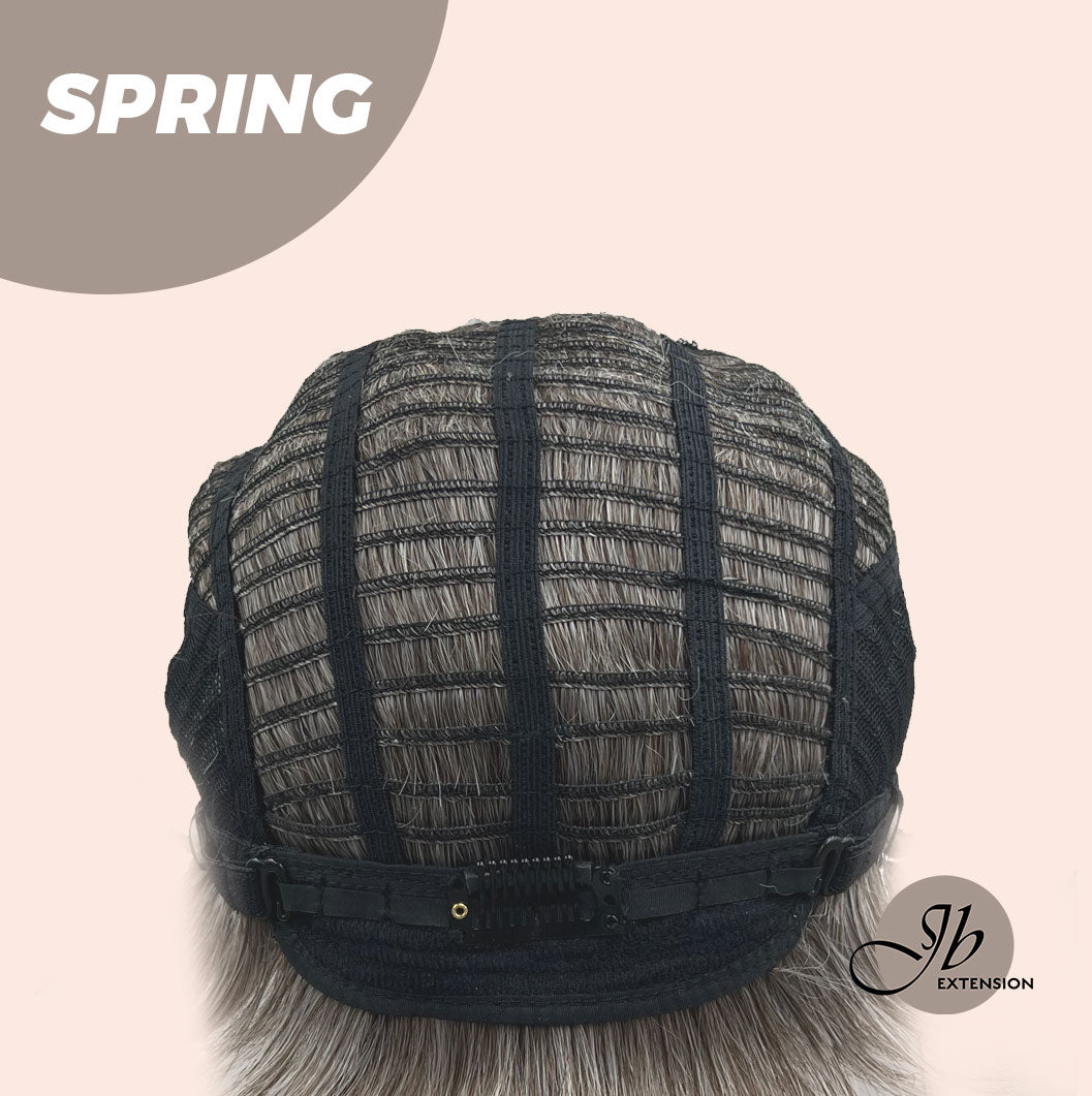 Rachel's Pick-Get Pixie Cut Silver Half Real Human Hair Half Futura Fiber Fashion Women Wig SPRING