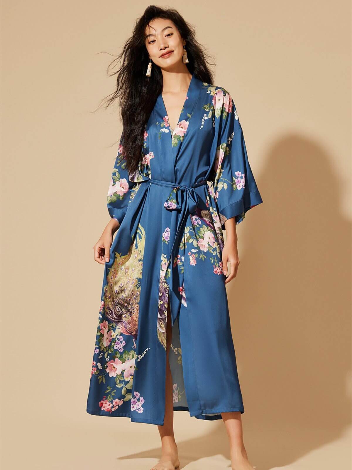 Peacock Blue Kimono Robe Daily Health & Beauty Peacock Blue Kimono Robe Daily Health & Beauty