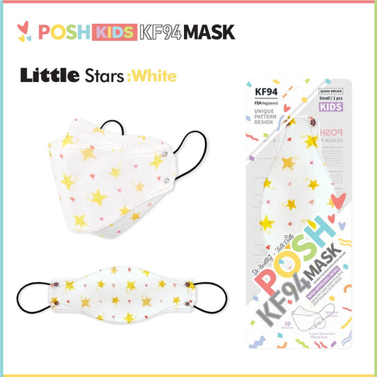 POSH KIDS KF94 Small Mask Little Stars - White (KA12) | Daily Health & Beauty