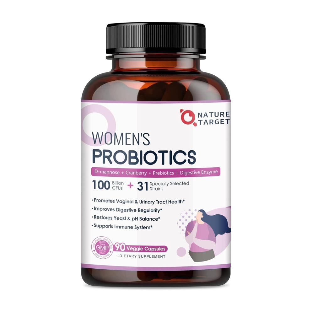 Probióticos para la salud intestinal de la mujer, 100 mil millones de UFC, 90 cápsulas vegetales