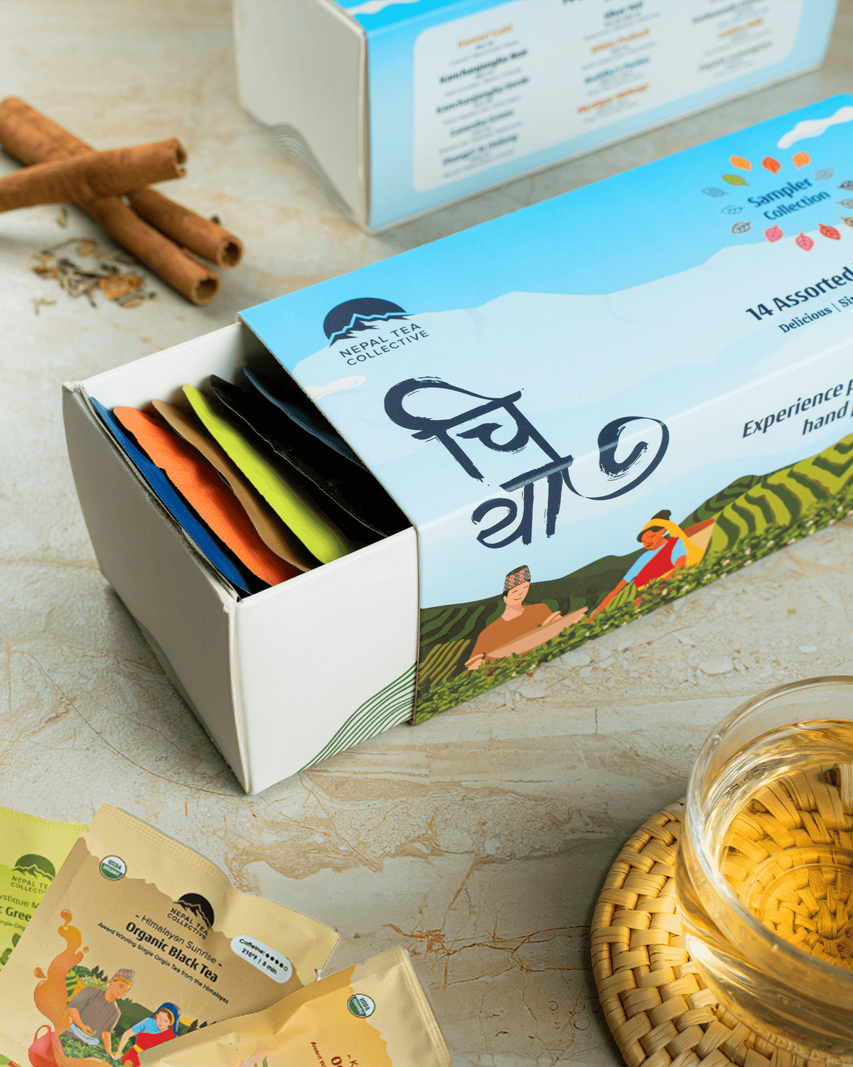 Colección de muestras de té de Nepal