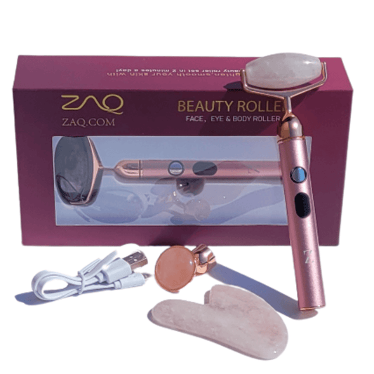 Sana Rose Quartz Vibrating Changeable Face Rollers w/ Gua Sha