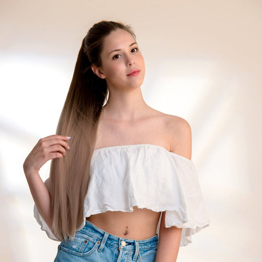 27" Ponytail Straight Clip-In SHATUSH OMEBRE