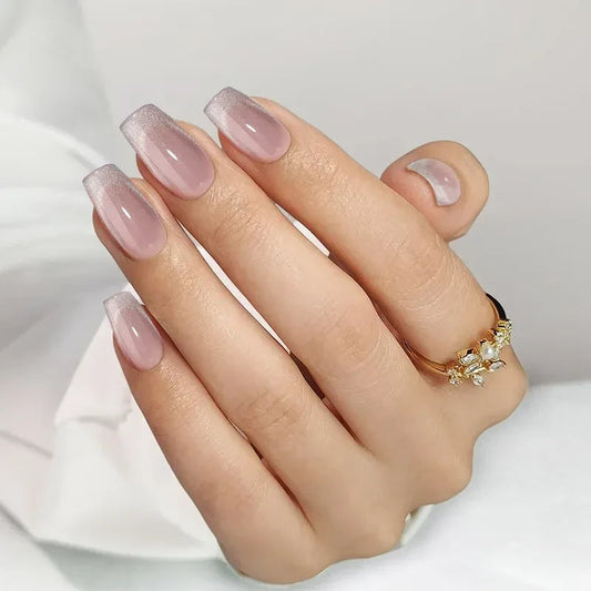 Starlight Shimmer Coffin Nails - Press on Nails | Long Lasting & Reusable