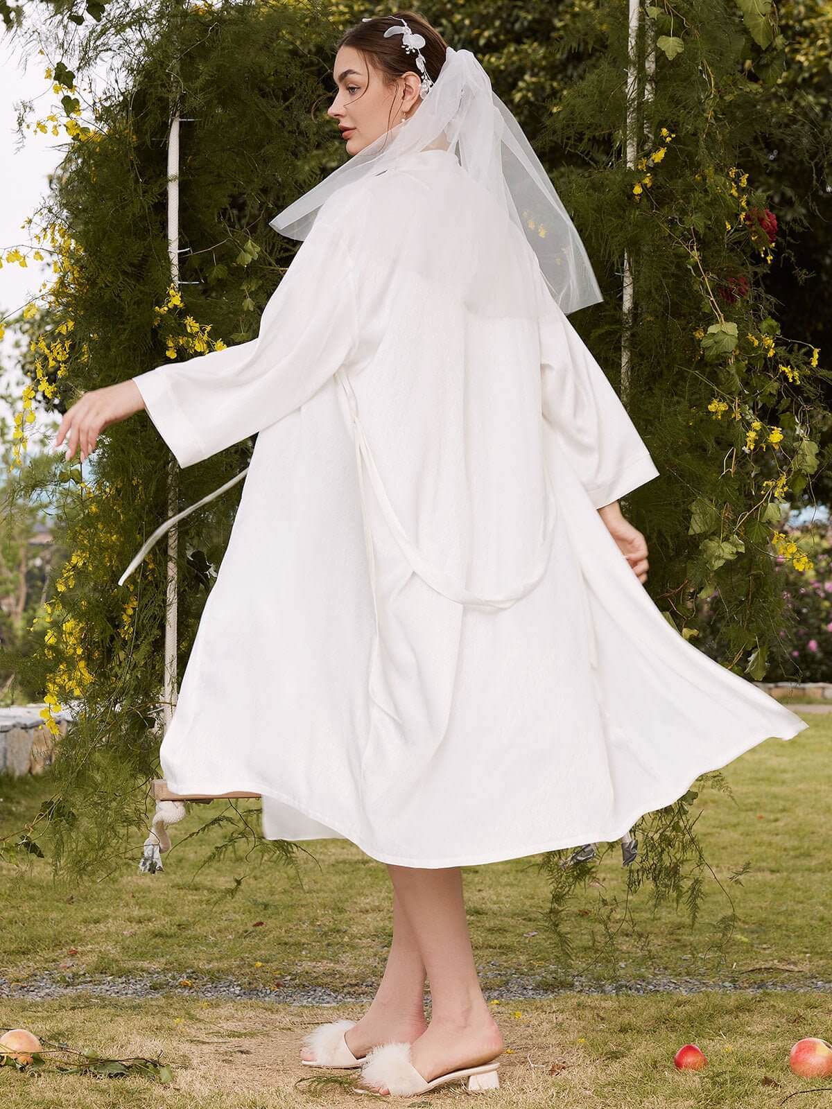 Elegant Robe Dress & Pajama Set Bridal