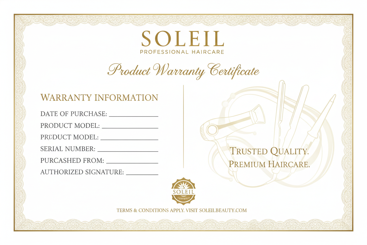 Soleil Hair Tools Product Warranty