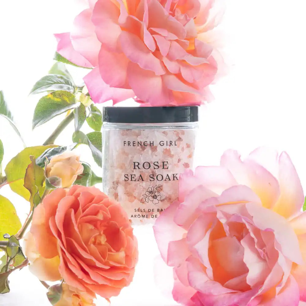 Sales de baño calmantes de rosas