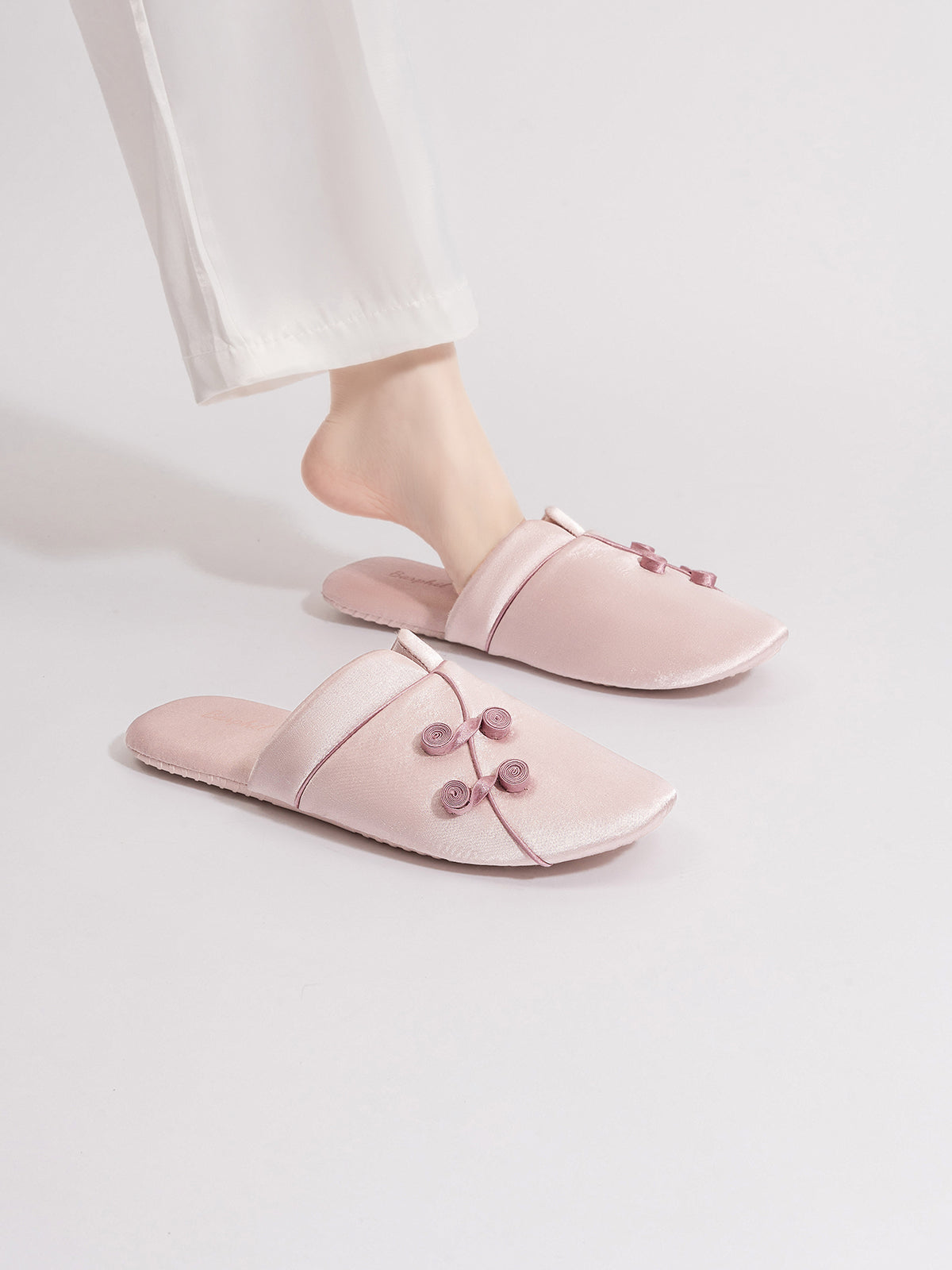 Qipao Collar Buckle Asian Style Slippers