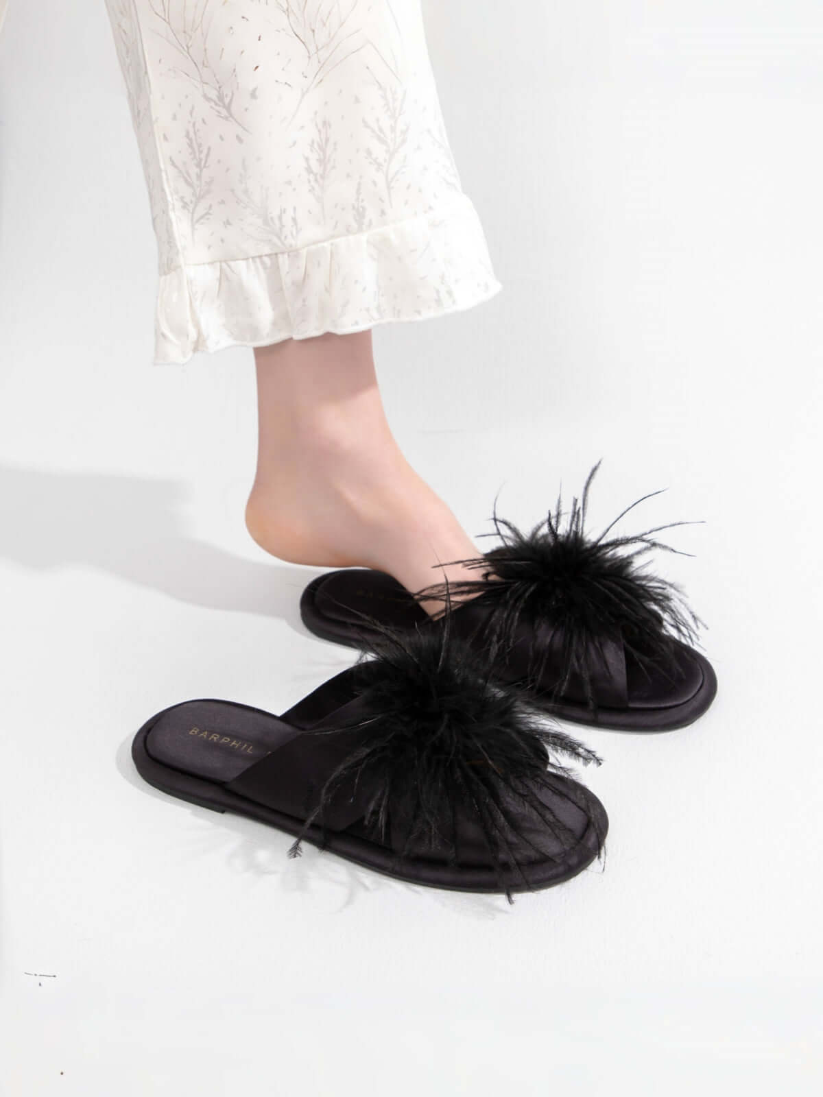 Chaussons en plumes de luxe