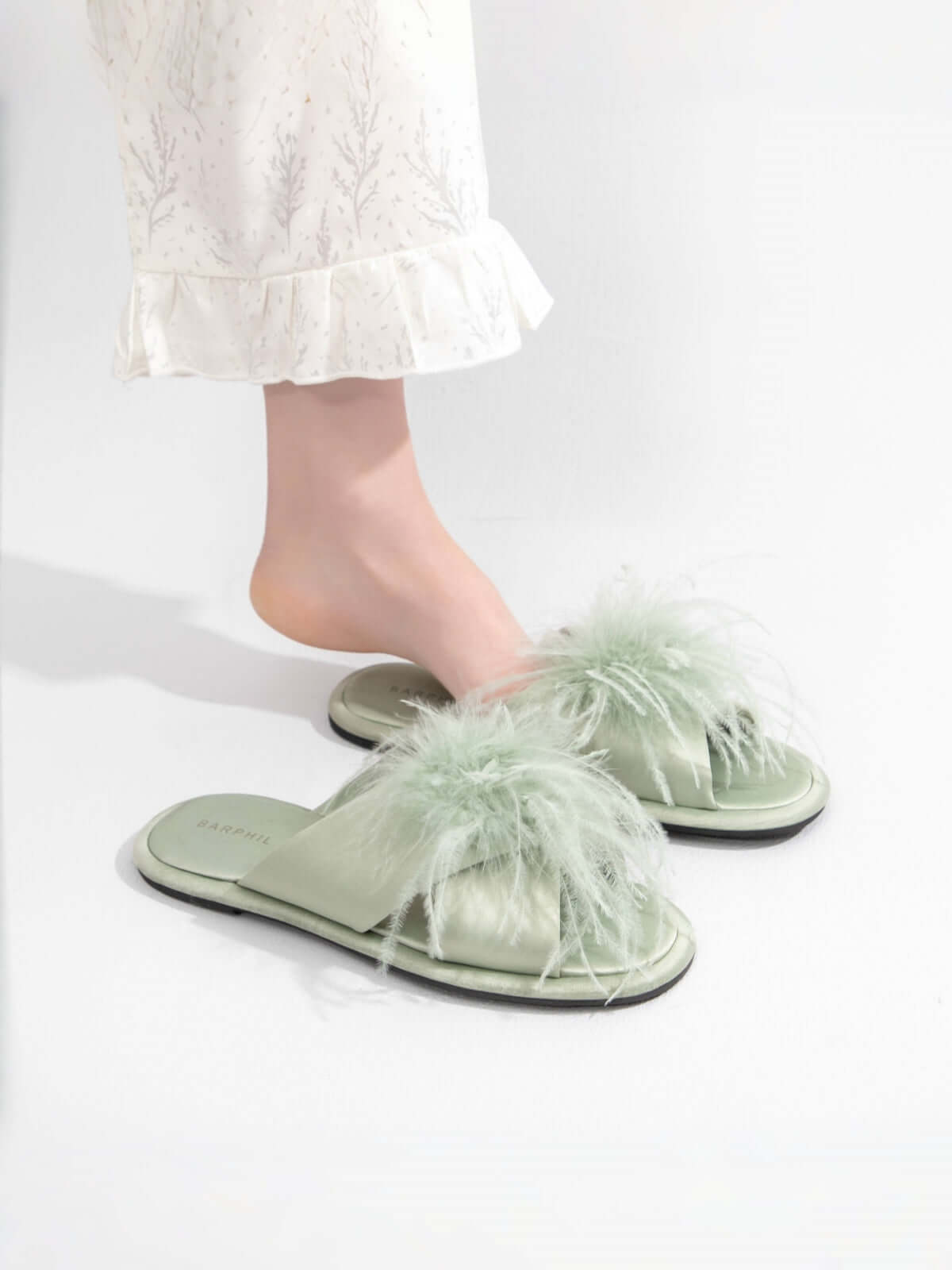 Chaussons en plumes de luxe