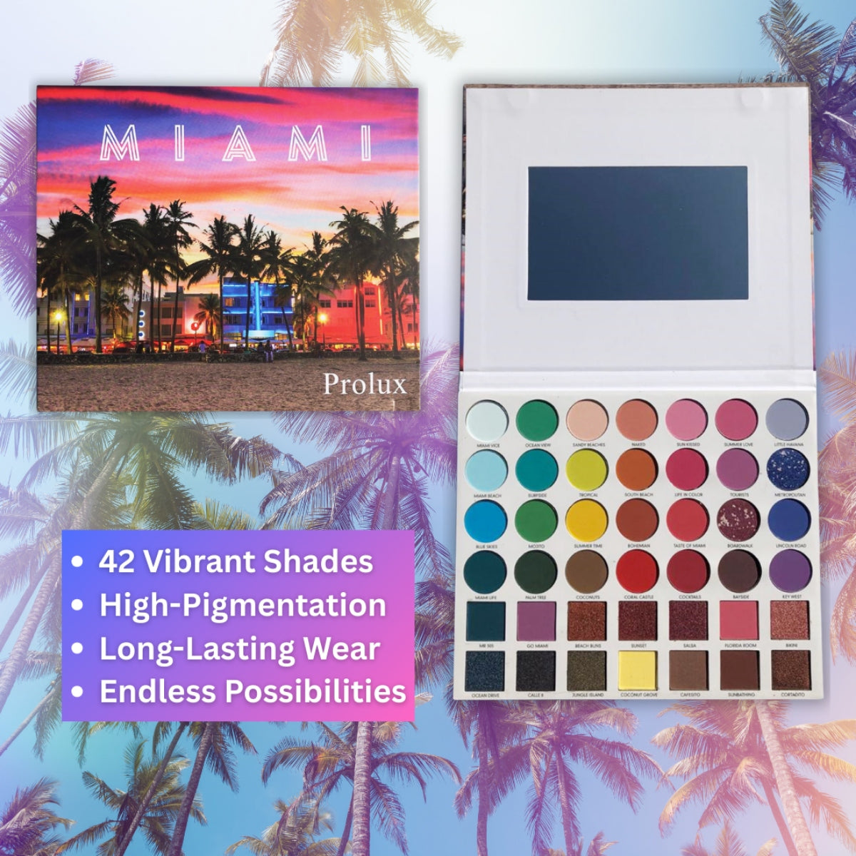 Paleta de sombras de ojos Prolux Miami