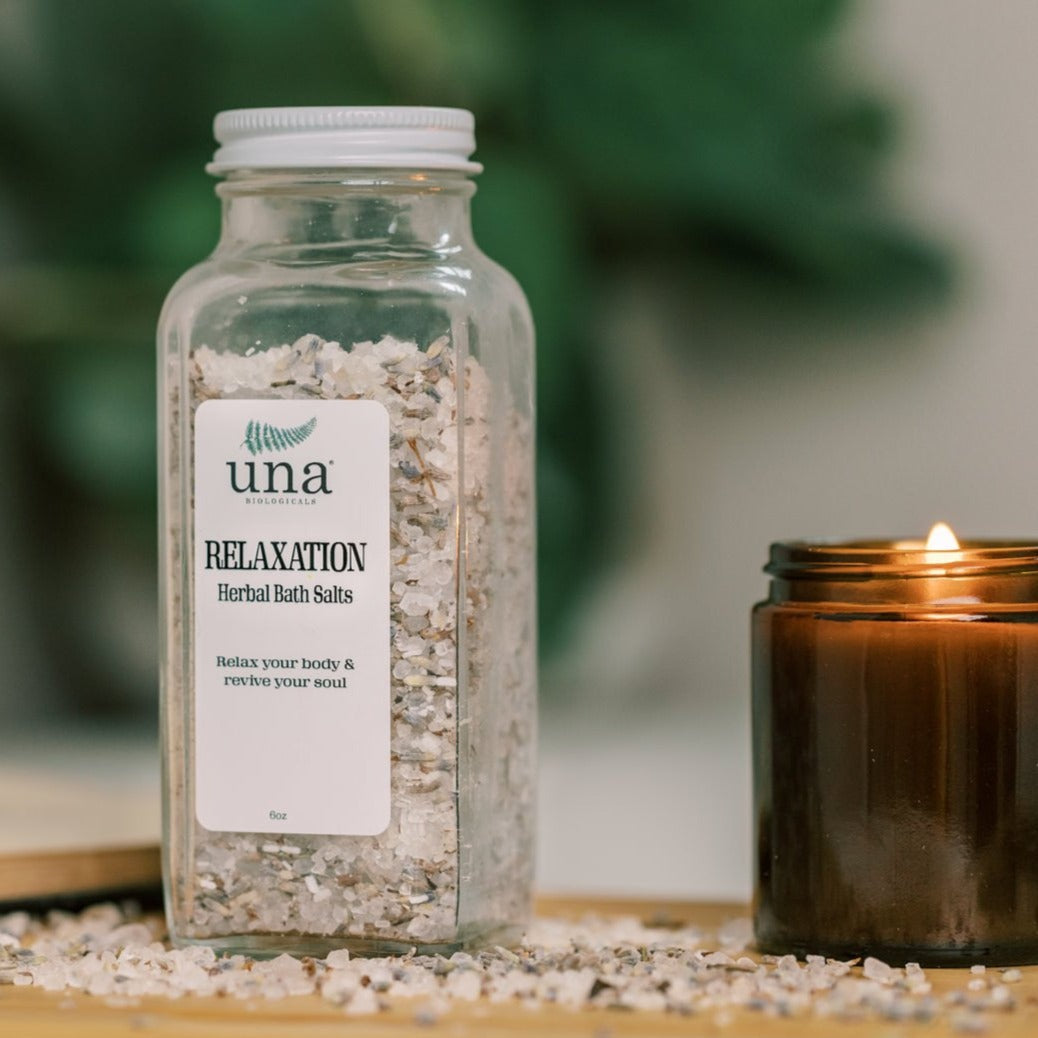 Relaxation Herbal Bath Salts | Botanical Bath | Una Biologials