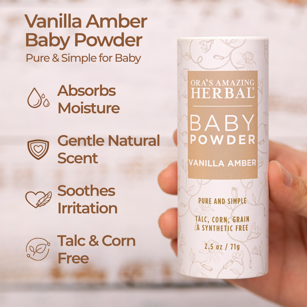Poudre bébé sans talc, Vanille Ambre véritable