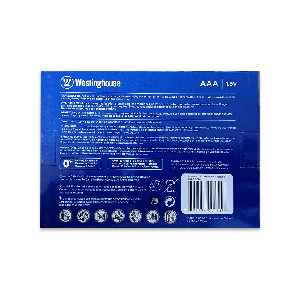 Westinghouse AAA Dynamo Alkaline 24 Pack Box