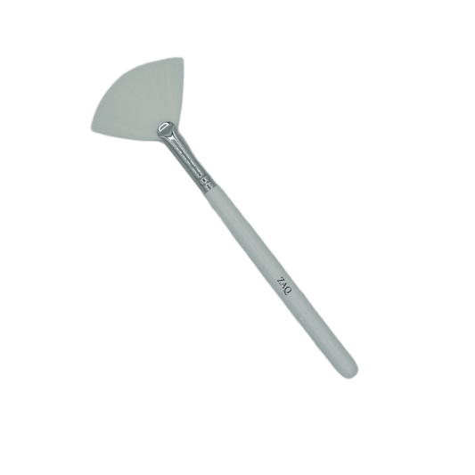 Fan Brush with Wood Handle, Copper Ferrule - Synthetic Bristles