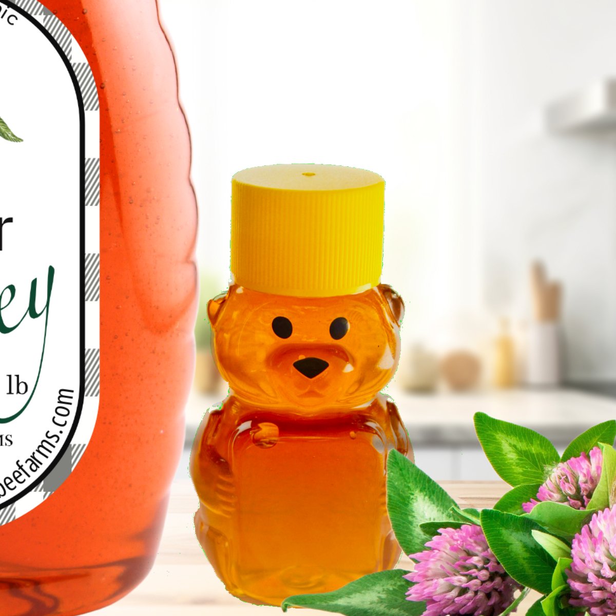 100% Pure Clover Honey - Enhance Cooking w/Natural Sweetness