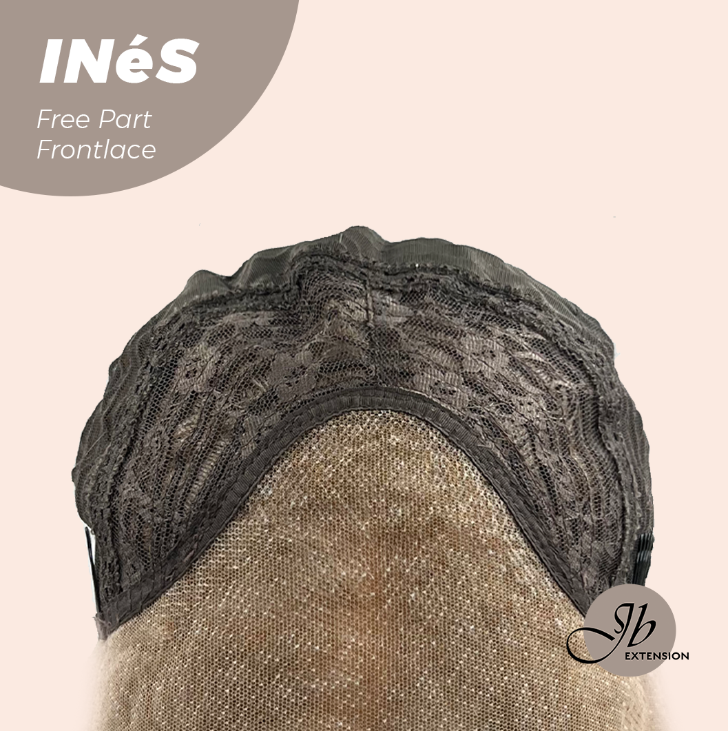 JBEXTENSION 22 Inches Peach Blonde Body Wave Pre-Cut Free Part Frontlae Glueless Wig INéS