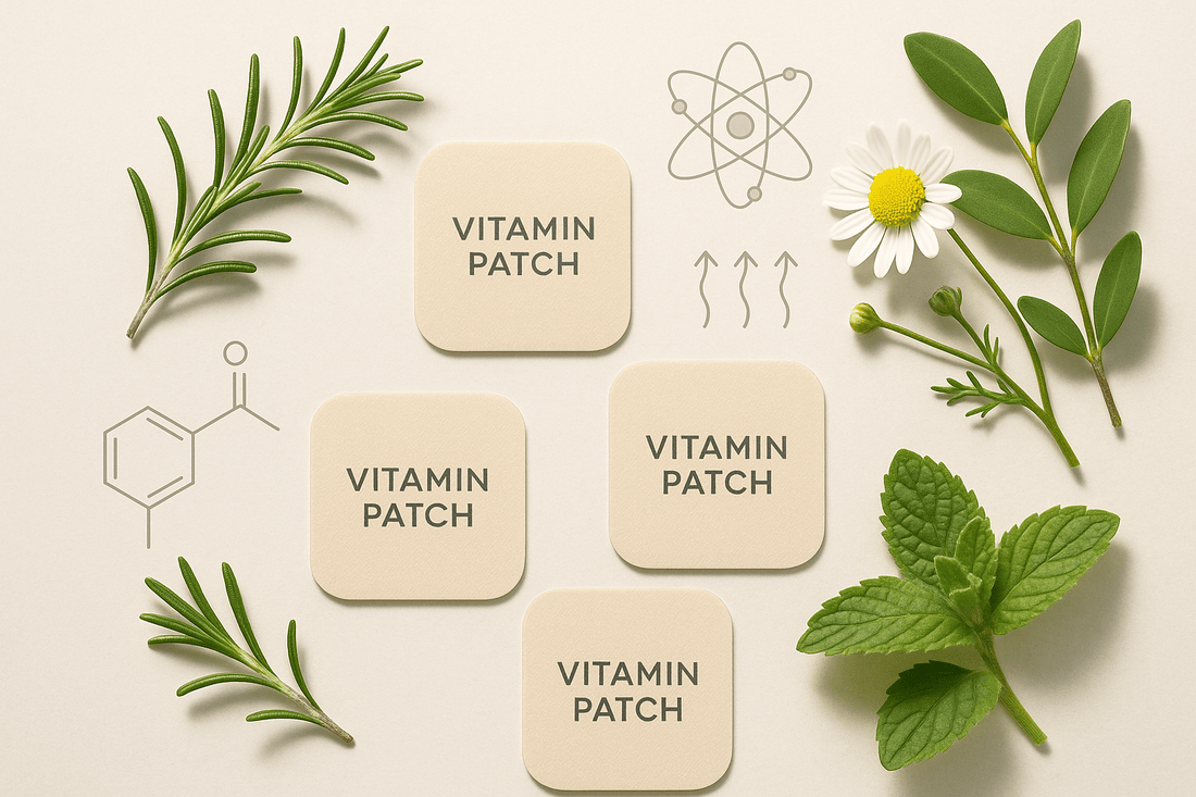 Barrière transdermal wellness patches displayed on a clean minimal surface with a clinical yet premium aesthetic