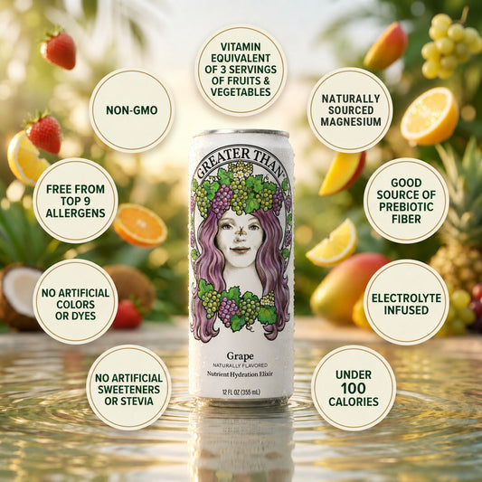 Grape: Coconut Water and Real Fruit Juice with Electrolytes, Vitamins and Fiber