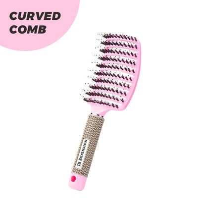 JBextension Curved Boar Bristle Hair Brush Professional Detangling Hairbrush Head Massage Comb Hairdressing Styling Comb