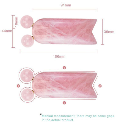 Kitty World's First Gua Sha with Roller - Rose Quartz