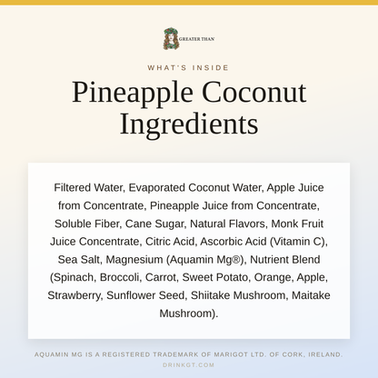 Pineapple Coconut: Coconut Water and Real Fruit Juice with Electrolytes, Vitamins and Fiber