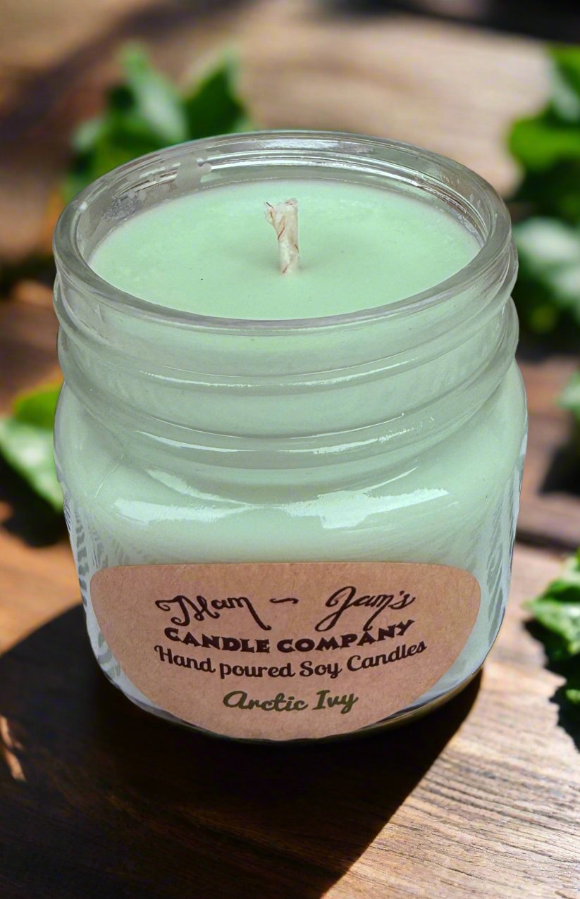 Arctic Ivy Soy Candle – Crisp & Refreshing Scent | Mam Jam’s