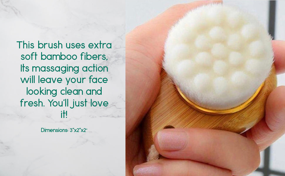 2-Pack Extra-Fine Facial Brush with Bamboo Handle