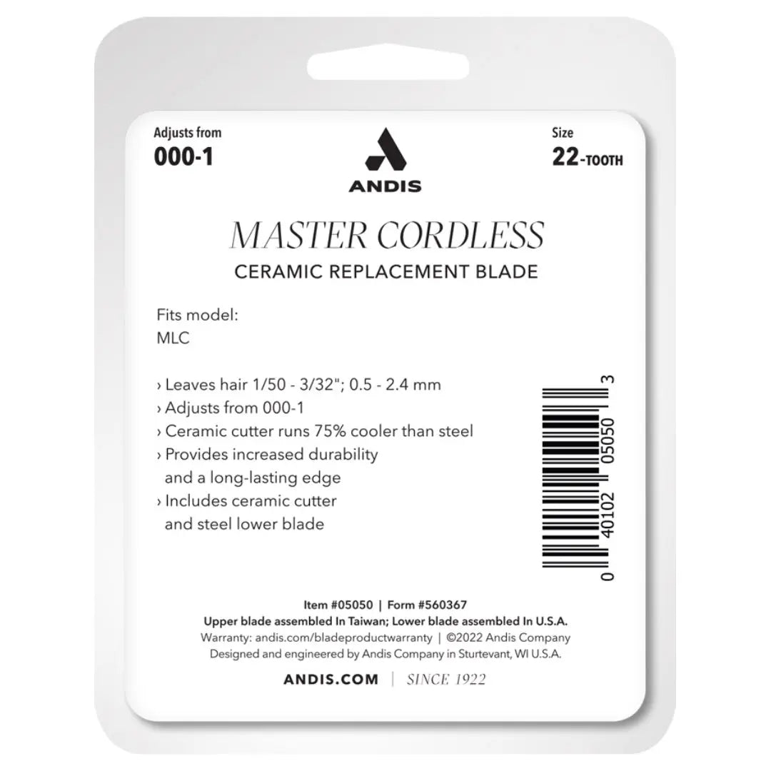 Andis Master Cordless Li Ceramic Replacement Blade - Adjusts from 000-1
