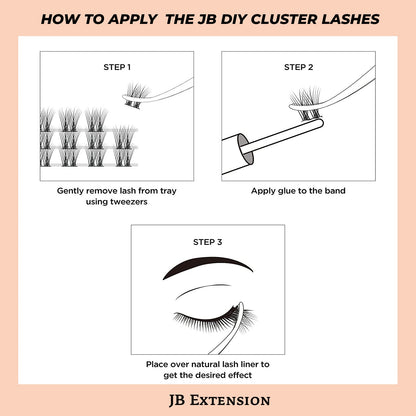 JBextension DIY Cluster Lashes 72 Clusters Lashes NO GLUE Included¡¾Aurora Dance-Lash¡¿
