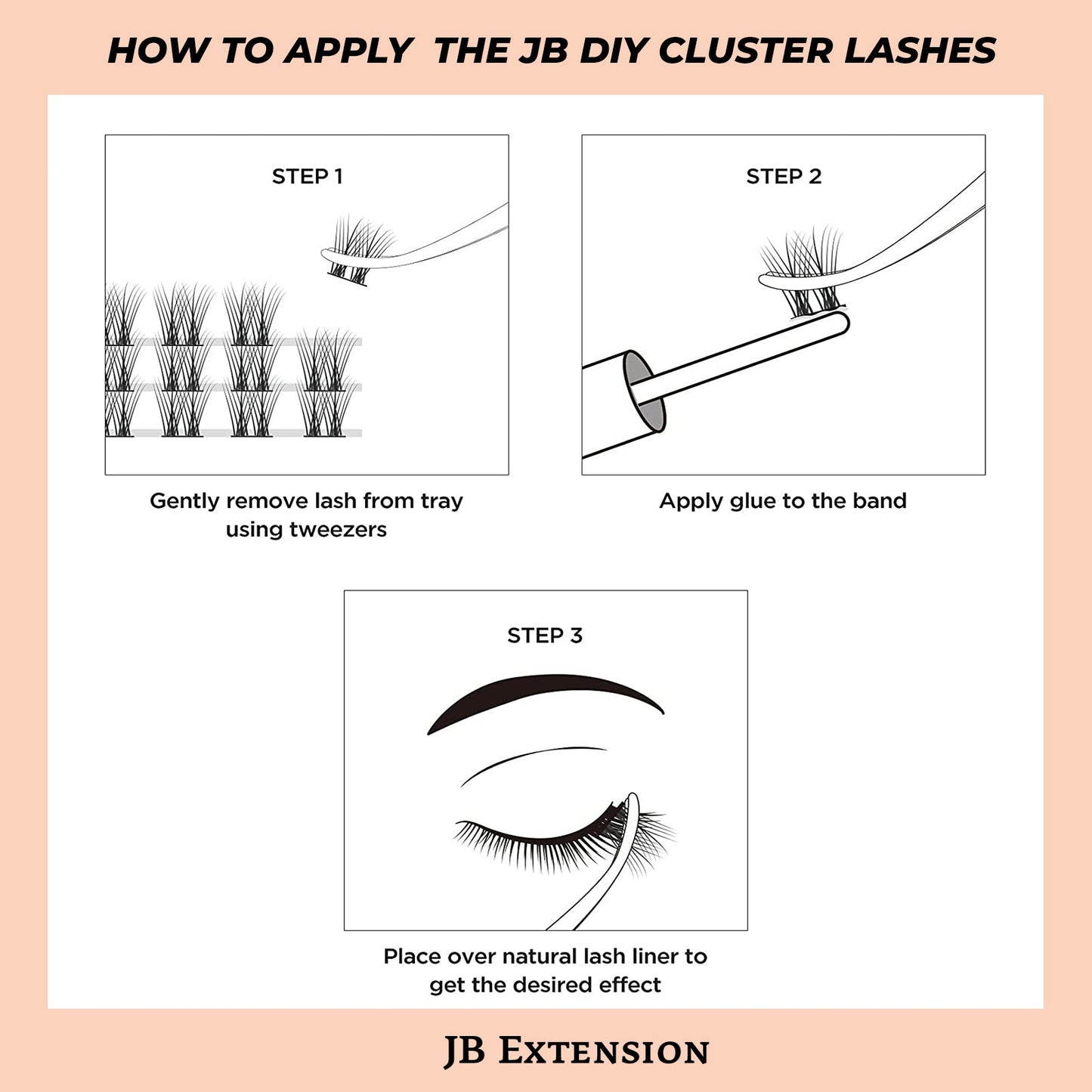 JBextension DIY Cluster Lashes 72 Clusters Lashes NO GLUE Included¡¾Blossom Bloom-Lash¡¿