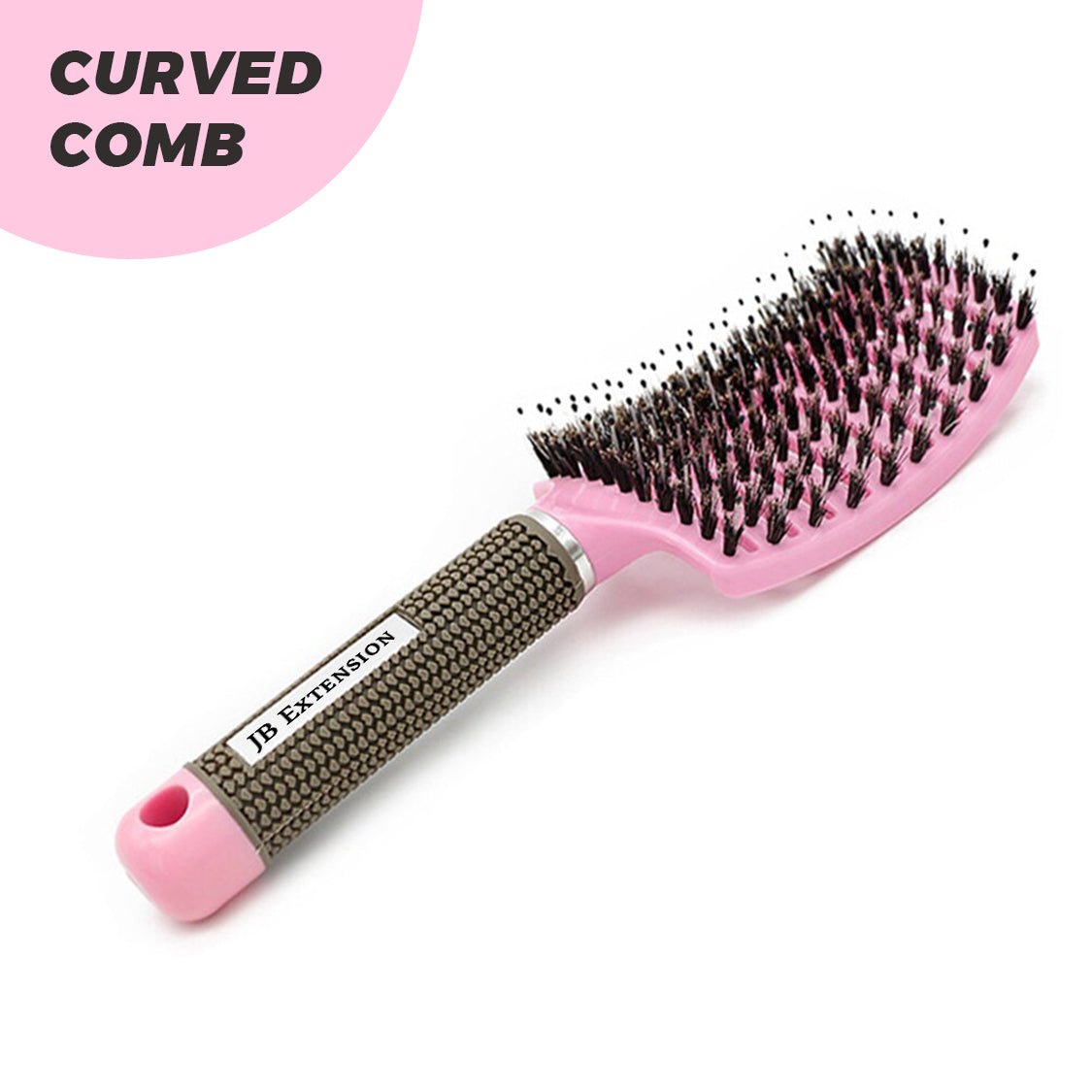 JBextension Curved Boar Bristle Hair Brush Professional Detangling Hairbrush Head Massage Comb Hairdressing Styling Comb