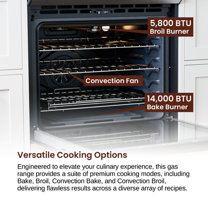 Rangaire 30" Gas Range Convection Oven Slide-in Stainless Steel RRG303TS