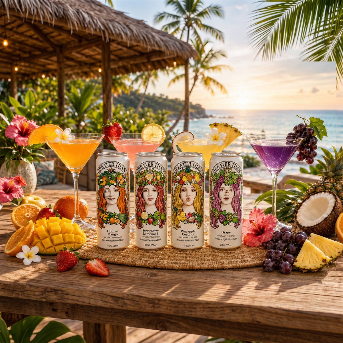 Variety Pack: Coconut Water and Real Fruit Juice with Electrolytes, Vitamins and Fiber