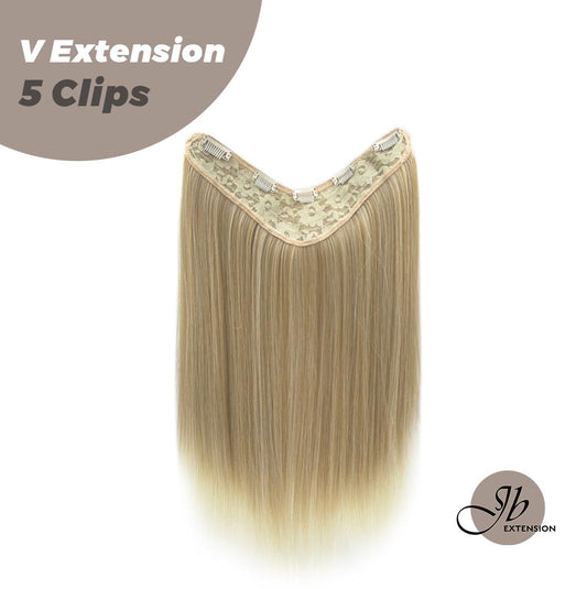 JBEXTENSION 20 Inches Hair V Extensions 5 Clip-in Straight Hair Extension With Clips 160g