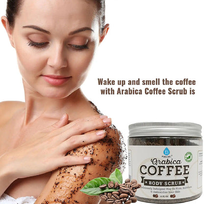 Exfoliante corporal de café arábigo 100 % natural, 14 oz