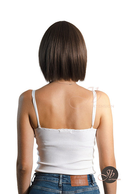 JBEXTENSION 10 Inches Short Bob Cut Brown Wig CATIA BROWN