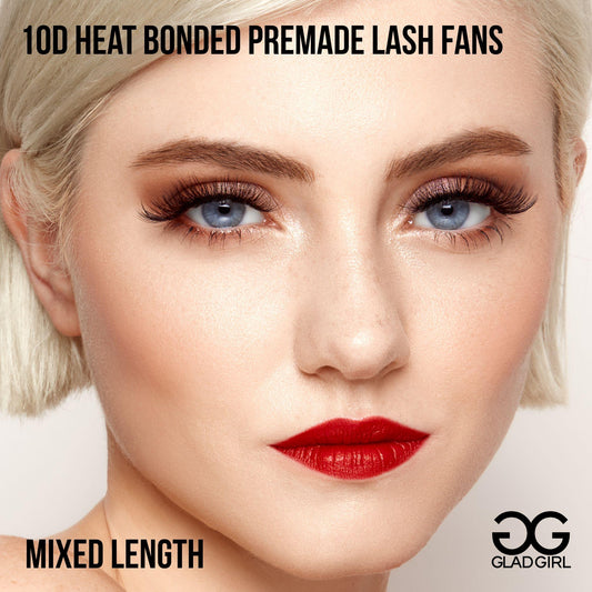 10D Heat Bonded PreMade Lash Fans - Mixed Length - 400 Fans